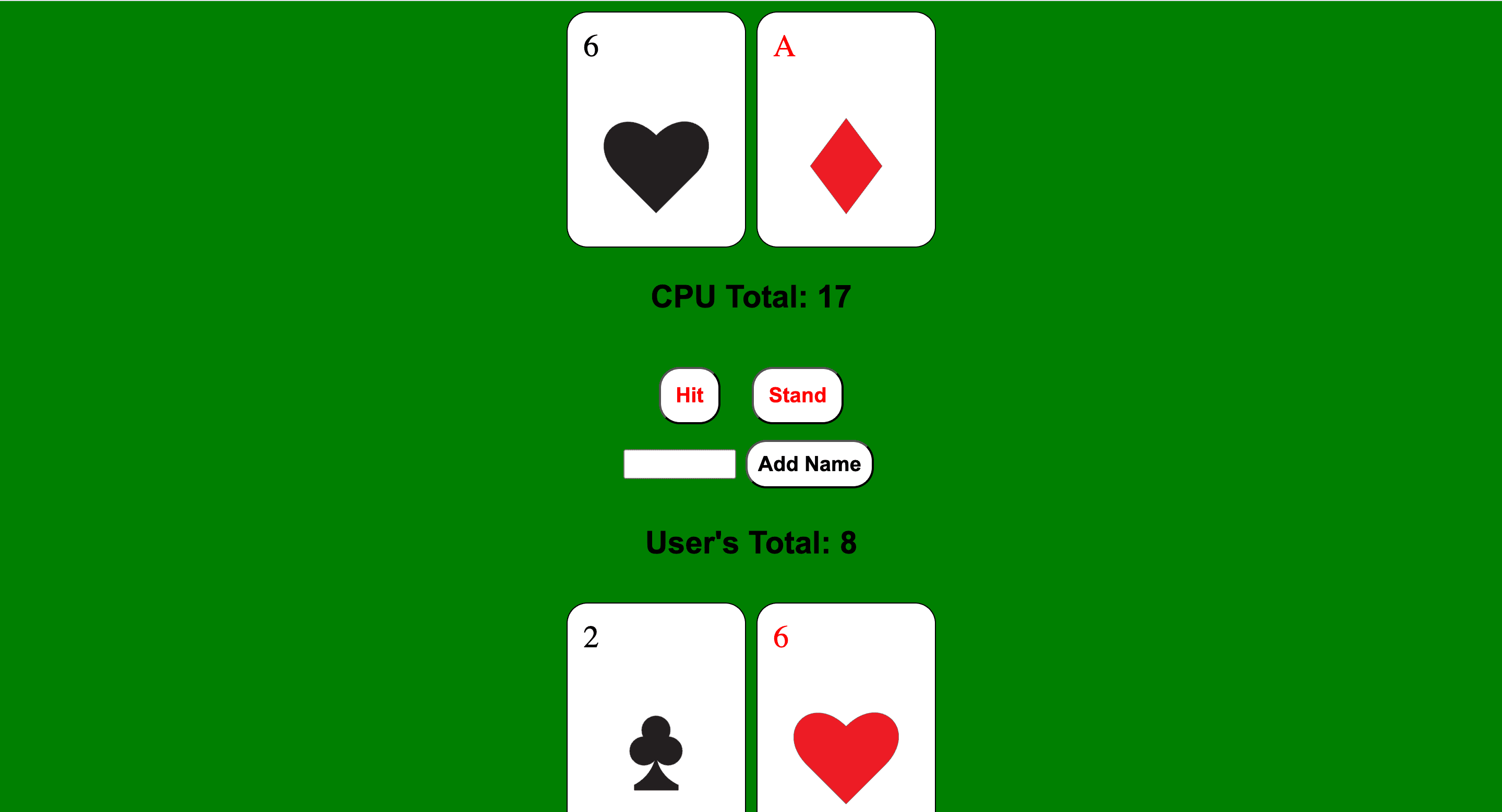 Blackjack Game — Web App